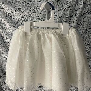 Cat & Jack White Tulle Skirt with Iridescent Dots girls 5T NWT